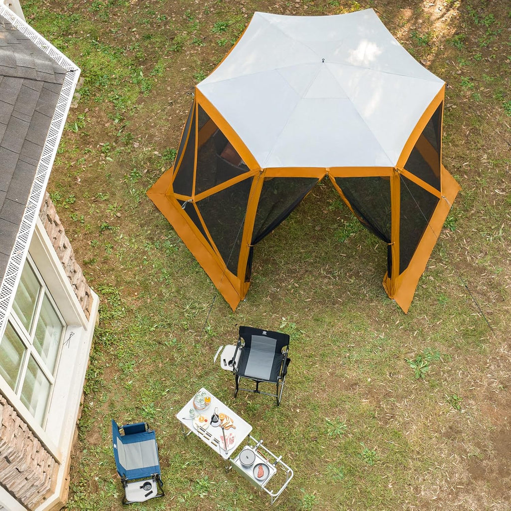 Tente de camping à moustiquaire escamotable 3,5 x 3 m, tonnelle à moustiquaire instantanée avec filet, abri portable