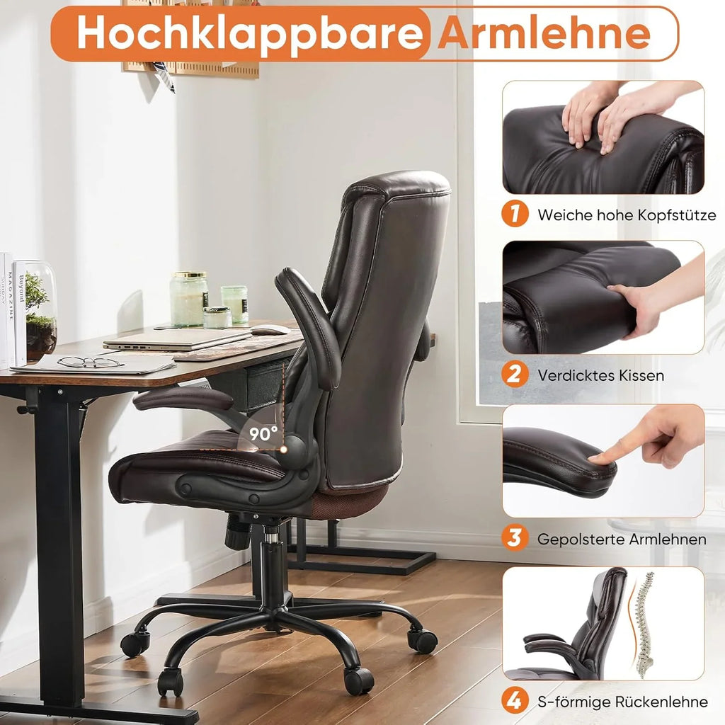 Chaise de bureau ergonomique, chaise de bureau robuste, chaise pivotante réglable à roulettes