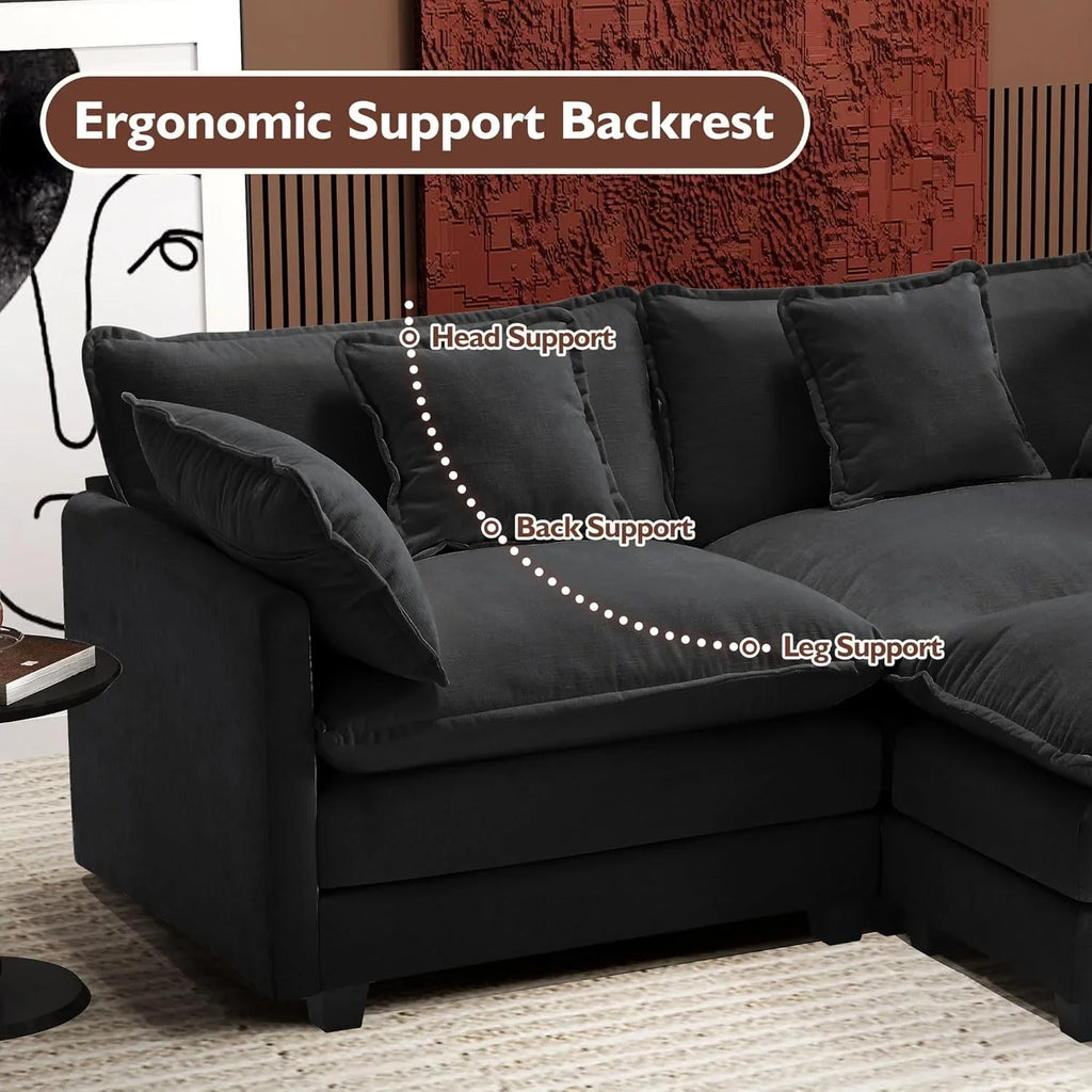 Canapé modulaire moderne en forme de U de 146 pouces d'ihanherry