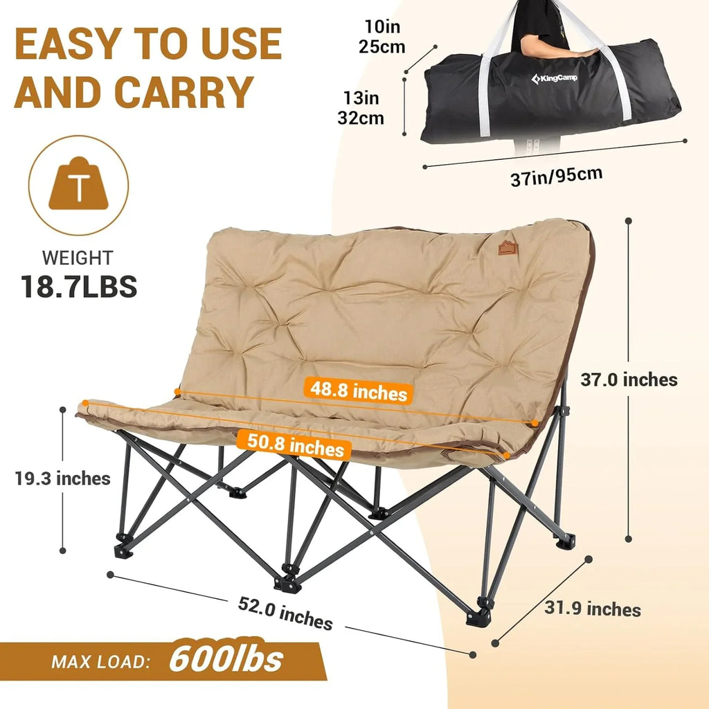 Chaise papillon, chaise de camping extra large, épaisse et confortable, chaise pliante portable, siège robuste de 400 lb