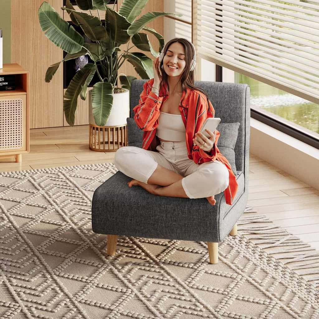 Fauteuil-lit 3 en 1, canapé-lit futon convertible avec dossier réglable