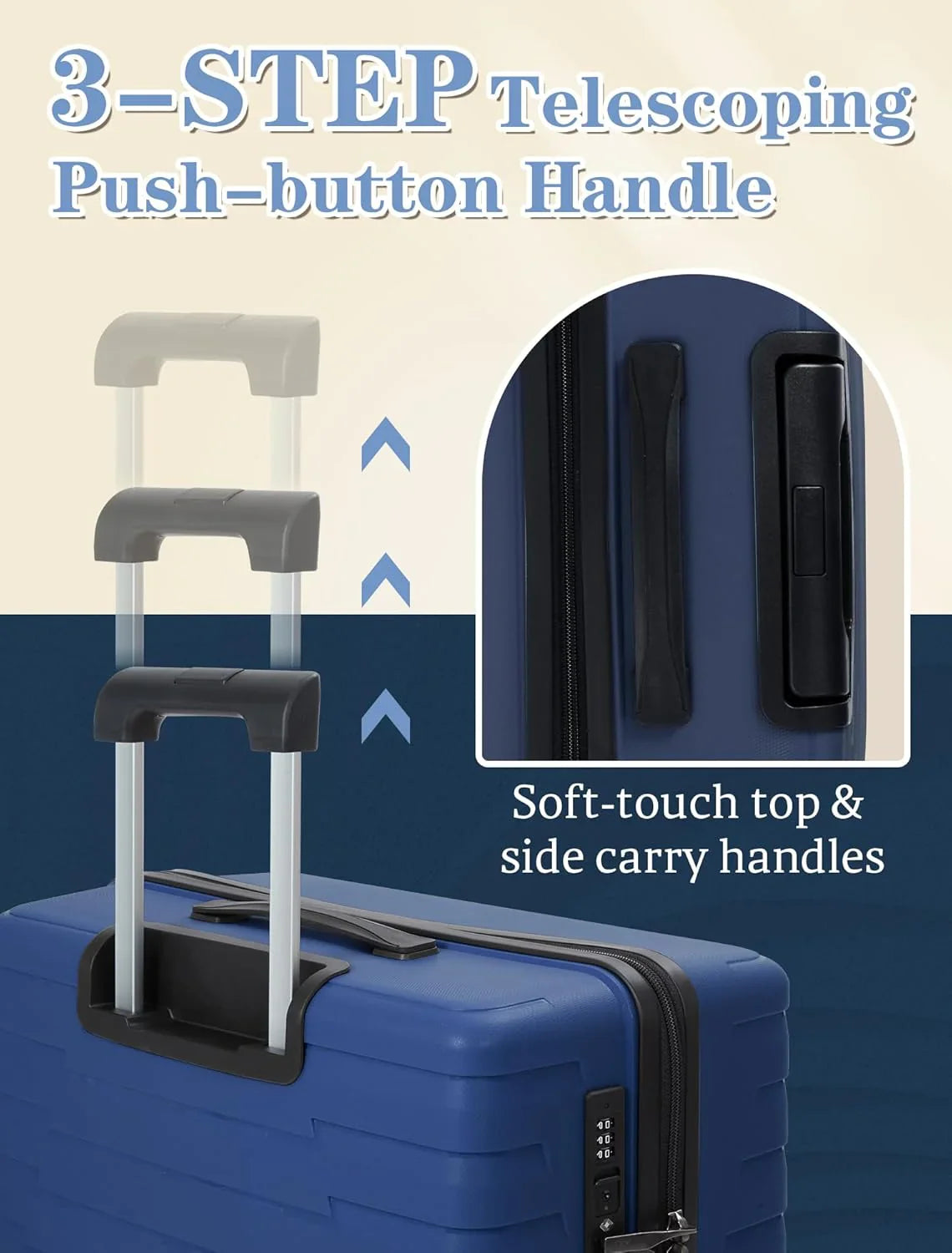 Ensemble de 5 bagages à roulettes, valise rigide en ABS avec roulettes pivotantes