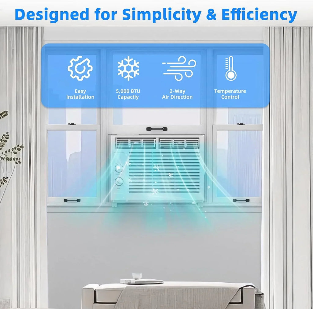 Climatiseur de fenêtre en U Antarctic Star 12 000 BTU, refroidit jusqu'à 550 pi² avec 6 modes, minuterie 24 h, climatiseurs de fenêtre ultra silencieux