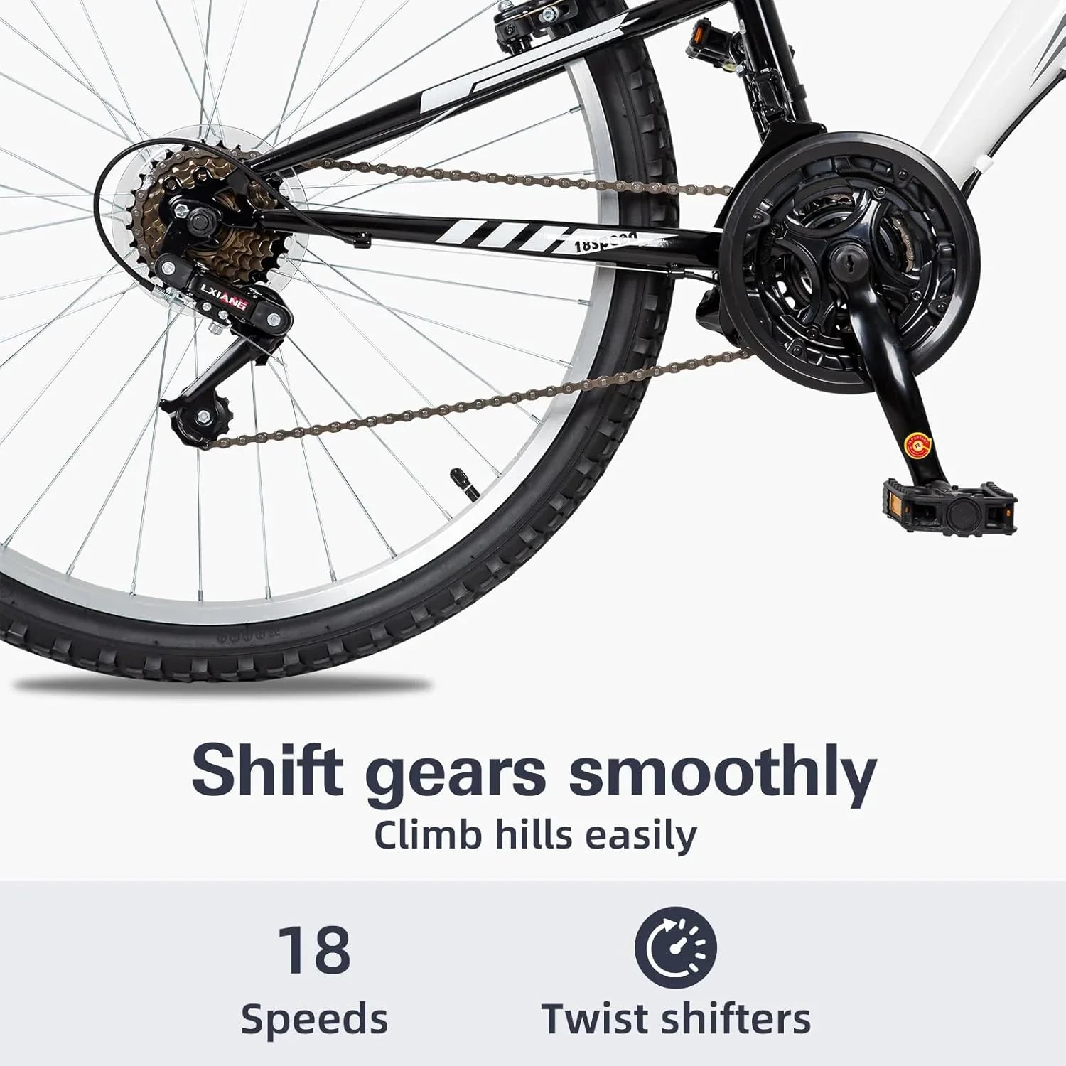 Vélo de montagne WEIZE, vélo hybride d'extérieur 26-27,5 pouces, 18 vitesses/acier à haute teneur en carbone/double suspension complète