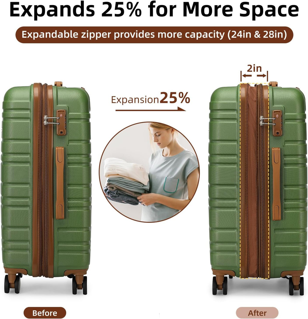 Ensemble de bagages 6 pièces, ensemble de valises rigides extensibles avec roulettes pivotantes, ensemble de bagages à roulettes légers