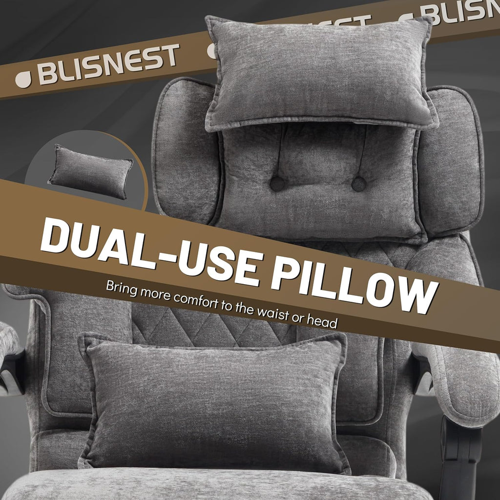 Chaise de bureau de massage avec repose-pieds, grande et haute chaise de bureau en cuir 500 lb