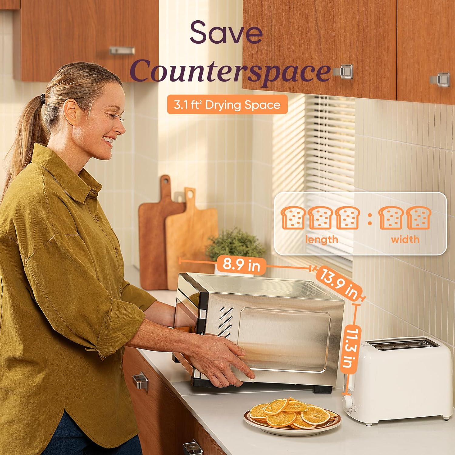 Déshydrateur alimentaire COSORI, plus grand que 7 plateaux avec un grand espace de séchage de 6,5 pouces, puissance de 600 W, gain de temps supérieur à 480 W, déshydrateur à 74 °C