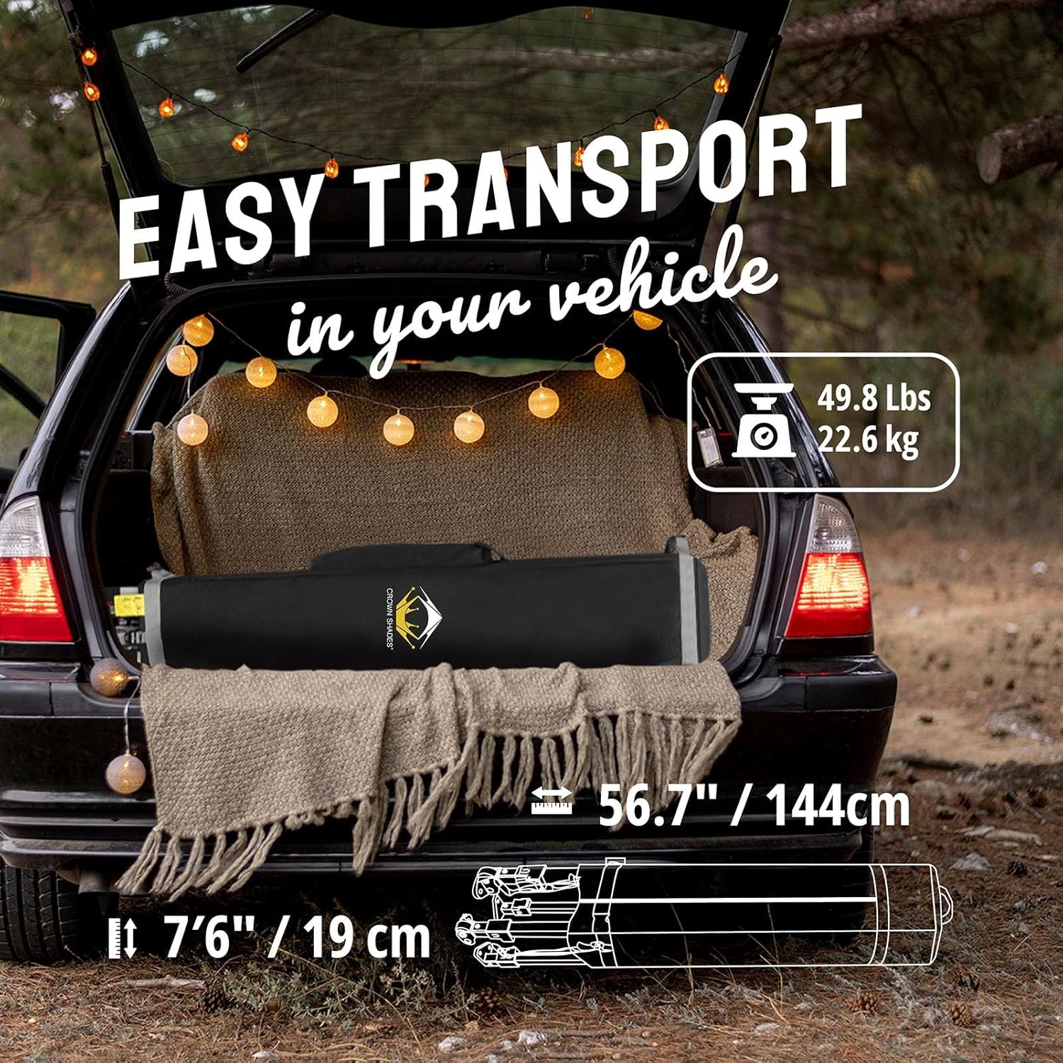 Auvent pop-up 10x10 - Installation en un clic - Tente de plage - Parasol extérieur avec dessus argenté, 3 hauteurs et 4 poches à sable