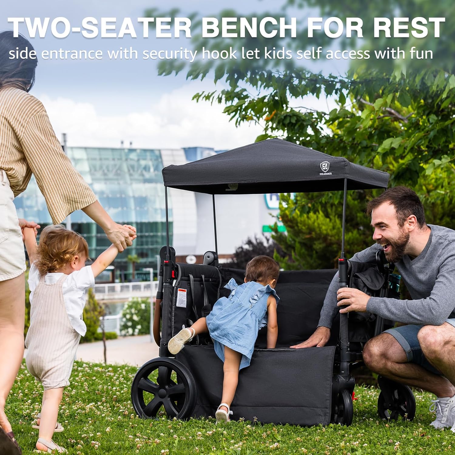 Poussette de voyage à fermeture éclair latérale EVER ADVANCED, poussette push-pull,