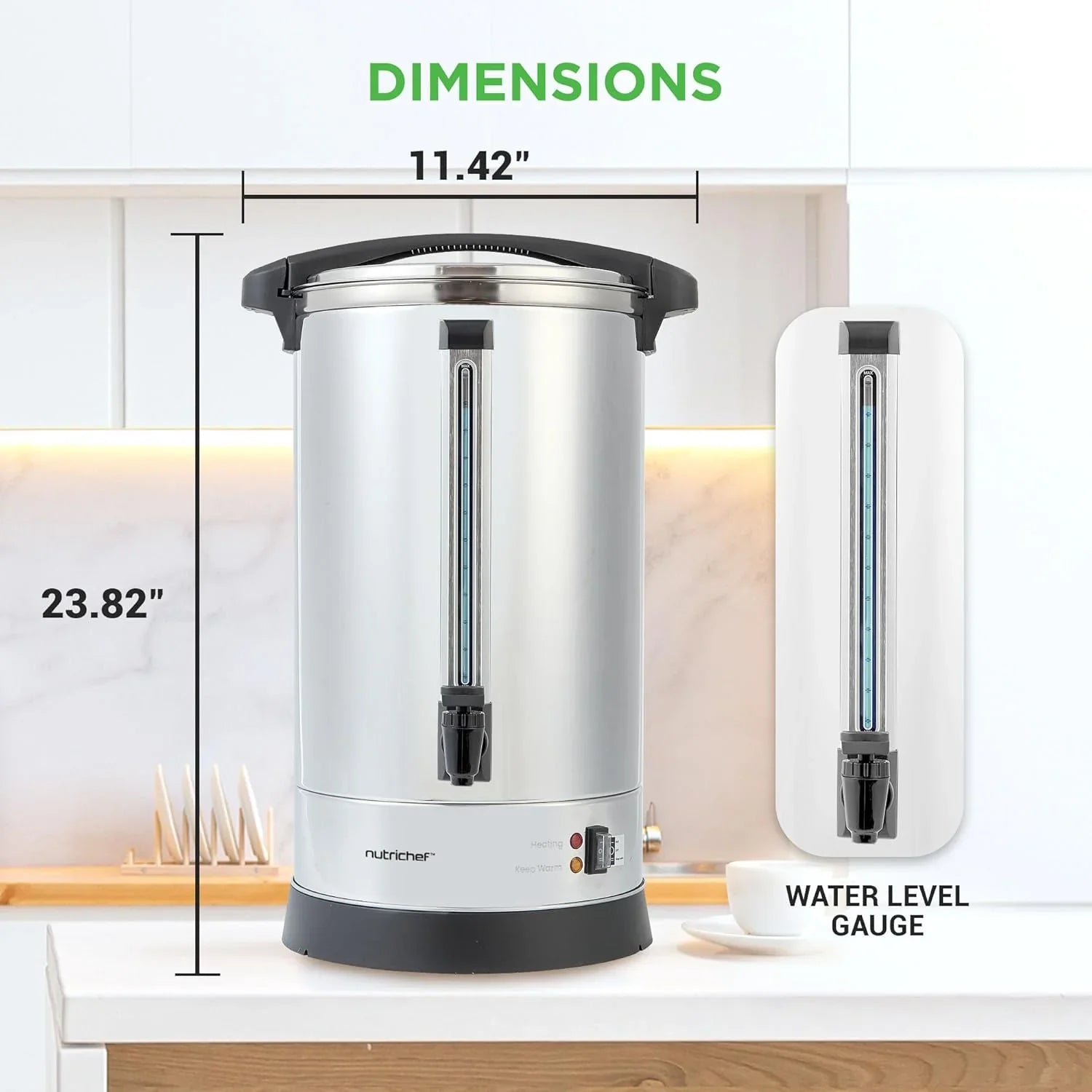 Chauffe-eau et distributeur d'eau chaude NutriChef, distributeur de boissons électrique 8 L