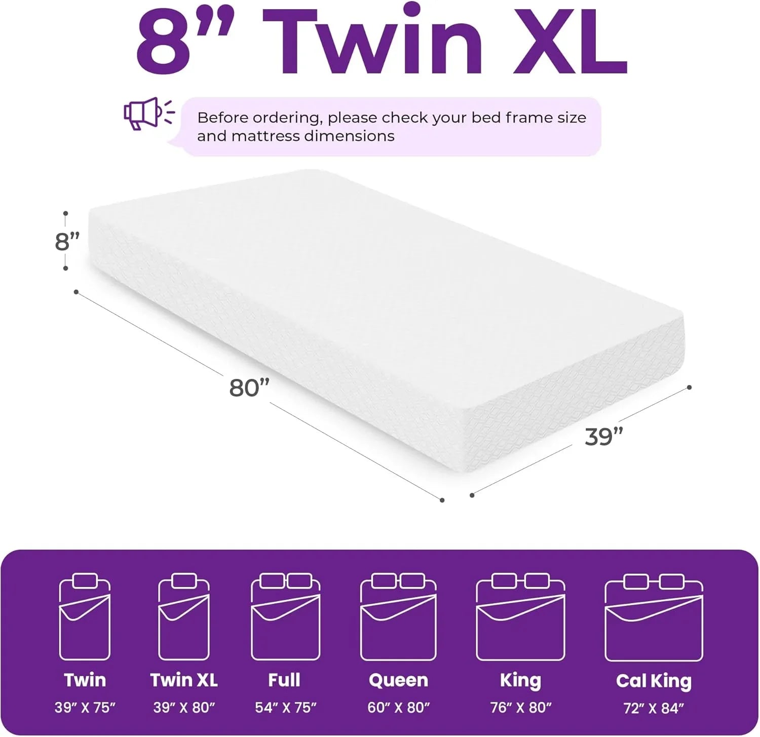 Matelas en mousse à mémoire de forme GAESTE de 8 pouces, entièrement rafraîchissant, matelas dans une boîte