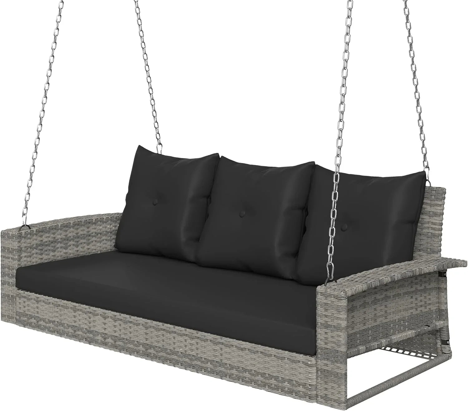 YITAHOME Balancelle suspendue pour porche, 3 places, banc d'extérieur en osier