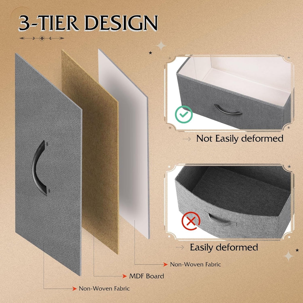 Unité de rangement avec 11 bacs en tissu, tiroirs de rangement avec cadre en acier, grande tour de rangement