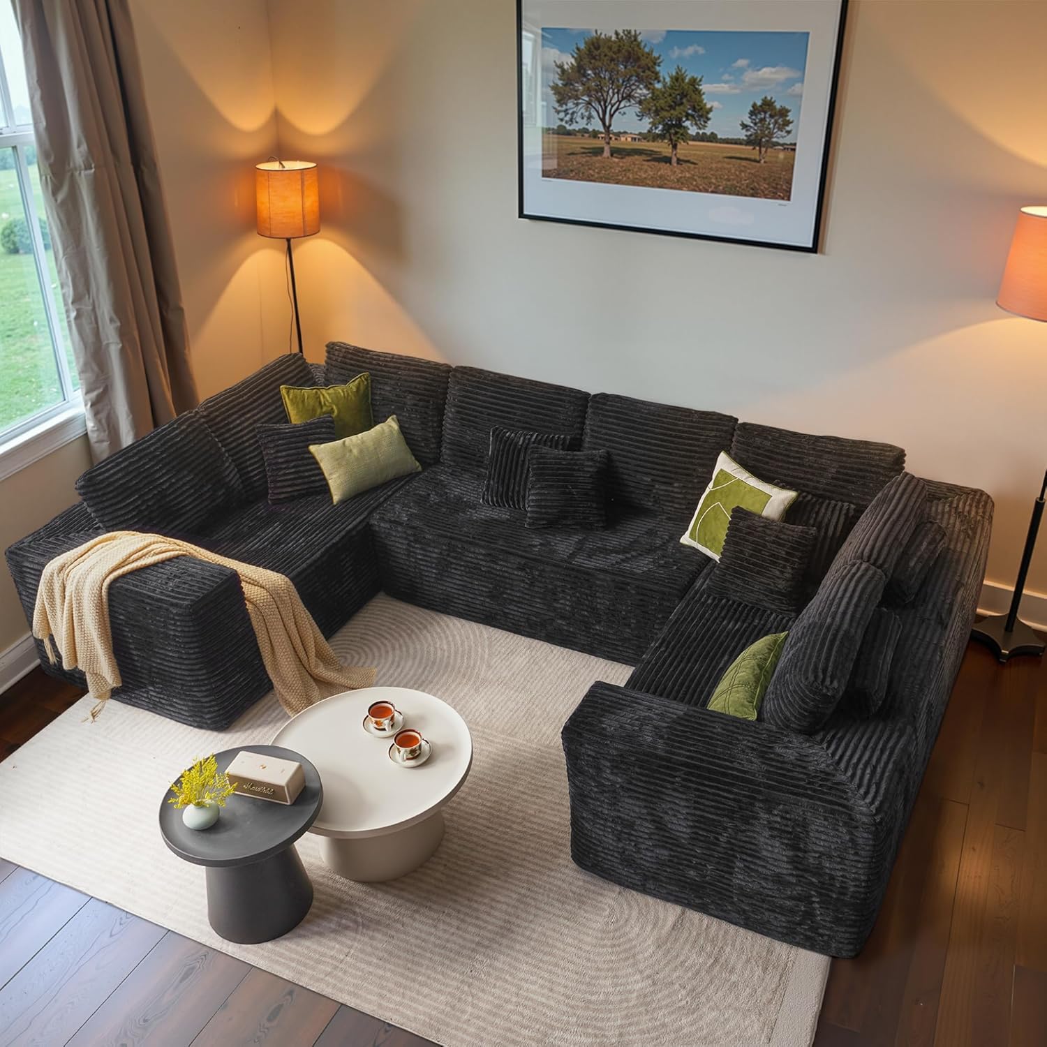 Canapé Ovios 104" Cloud Section Fauteuil en L, canapé modulaire moderne