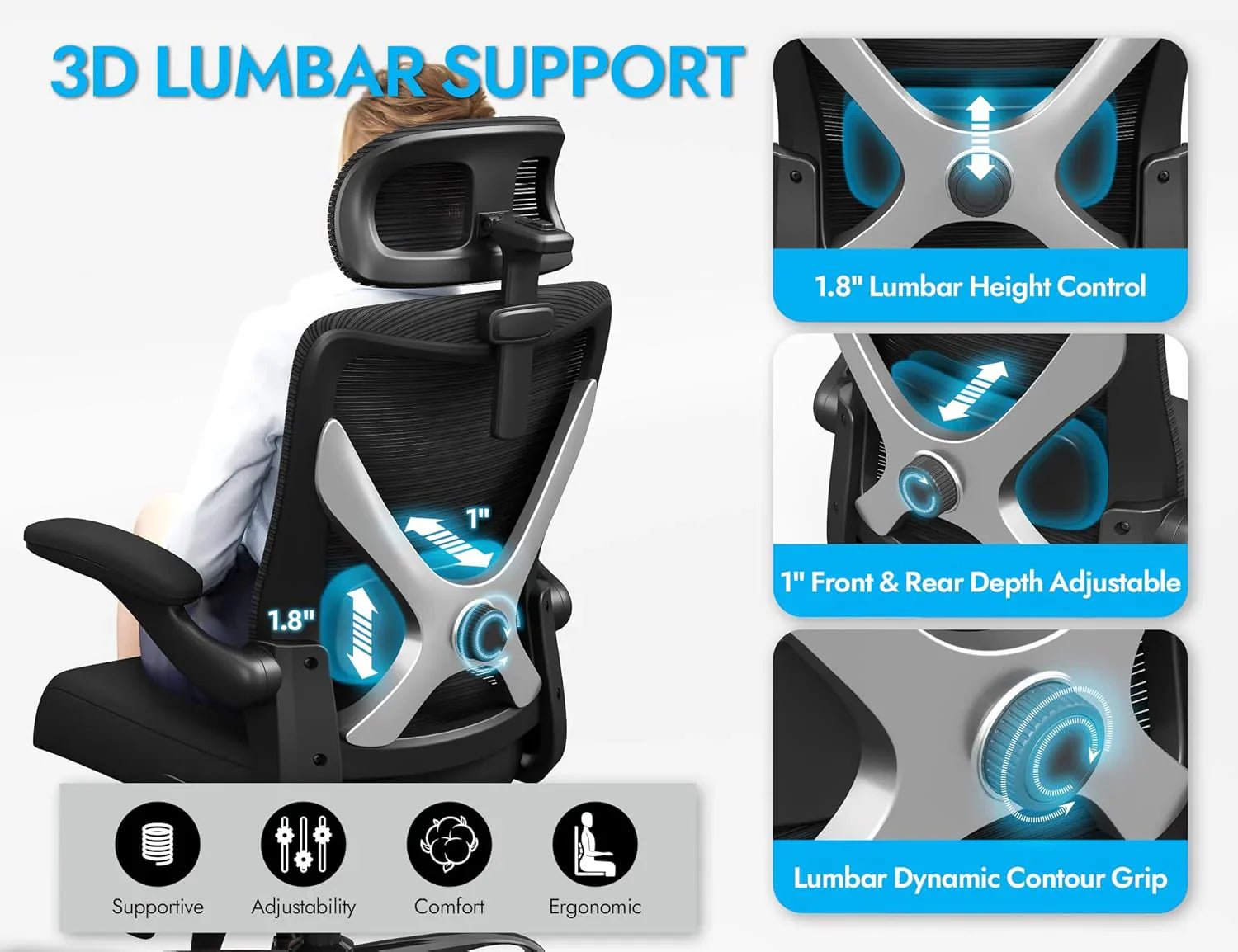 Bureau et chaise d'ordinateur de bureau, chaise de jeu, avec support lombaire et appui-tête