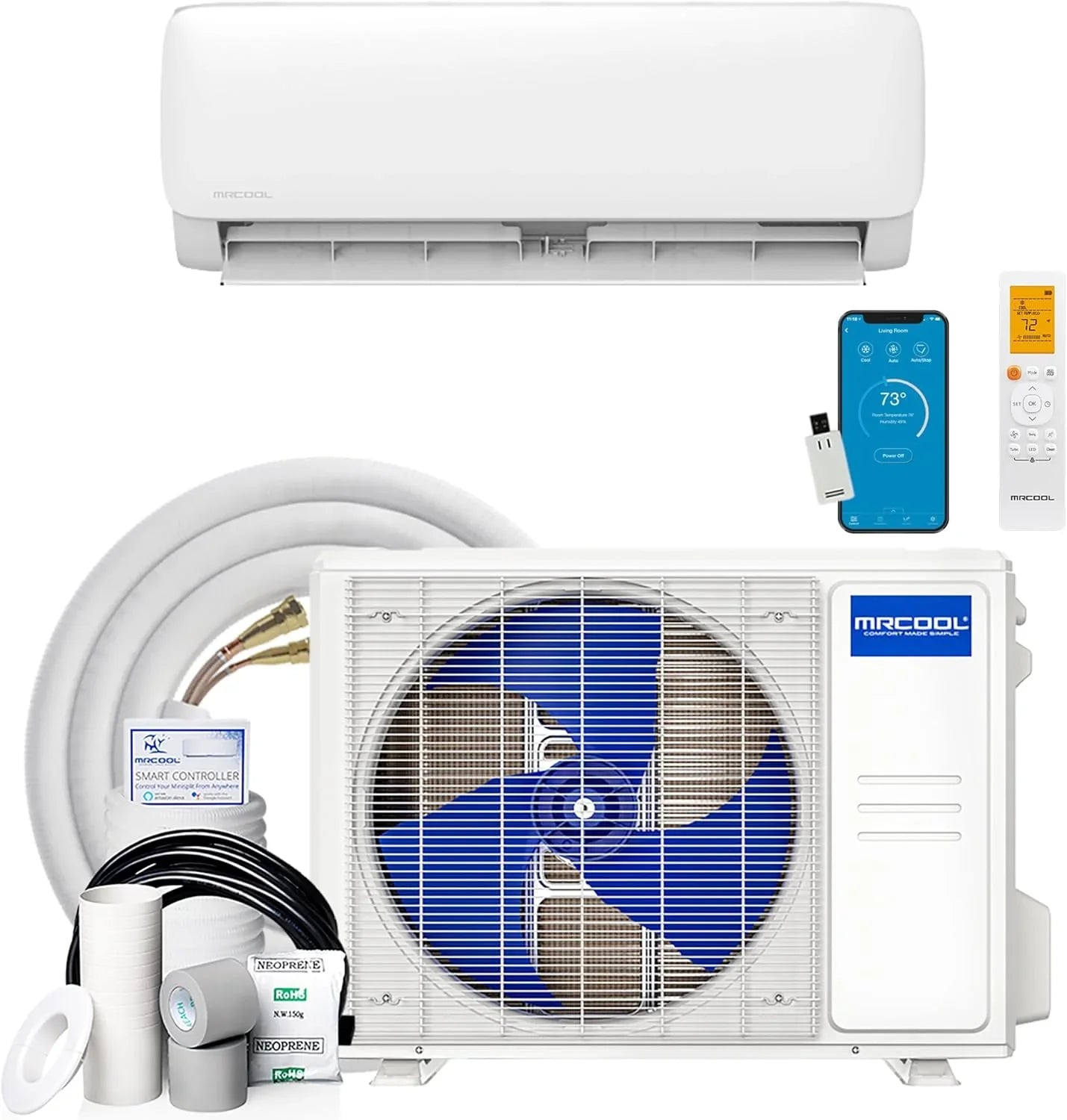 Climatiseur et thermopompe mini-split sans conduit MRCOOL 24 000 BTU 230 V, série Easy Pro - Unité de climatisation murale