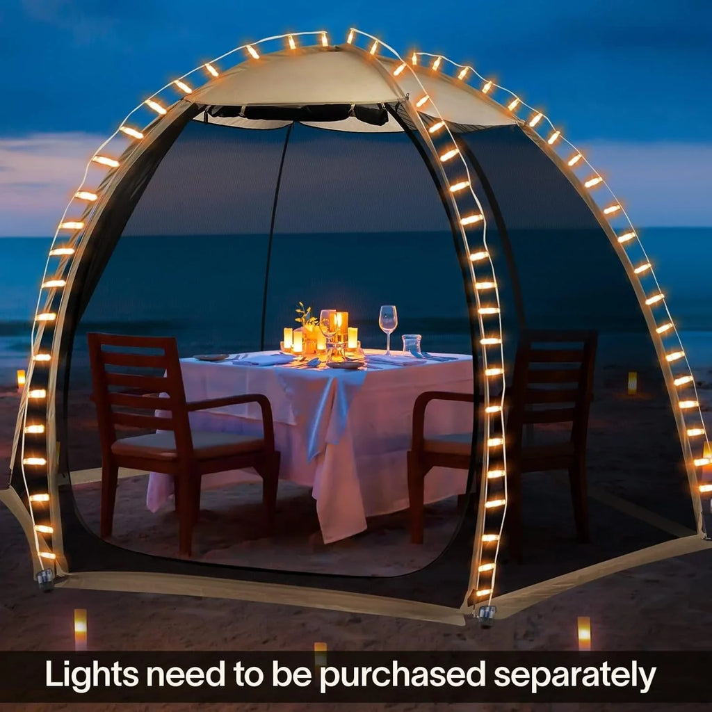 Gazebo à écran, peut accueillir 6 à 10 à 15 personnes Tente à baldaquin de style igloo avec moustiquaire sur les côtés Parfait pour le jardin, la terrasse, l'arrière-cour