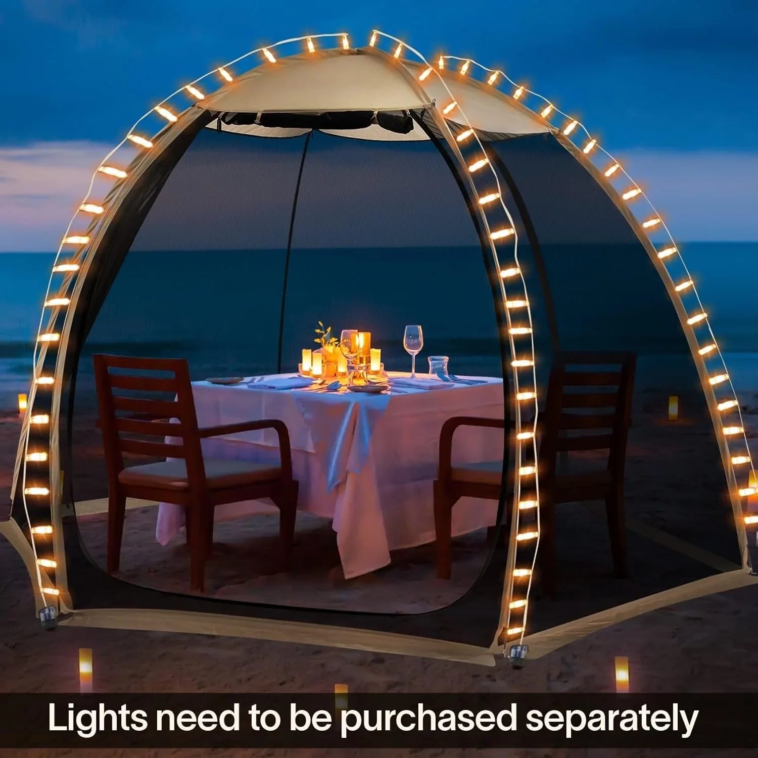 Gazebo à écran, peut accueillir 6 à 10 à 15 personnes Tente à baldaquin de style igloo avec moustiquaire sur les côtés Parfait pour le jardin, la terrasse, l'arrière-cour