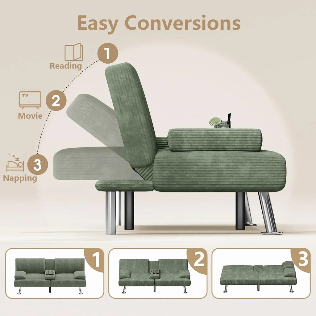 Canapé-lit futon Flamaker Ensemble futon pliant moderne Chaise longue convertible