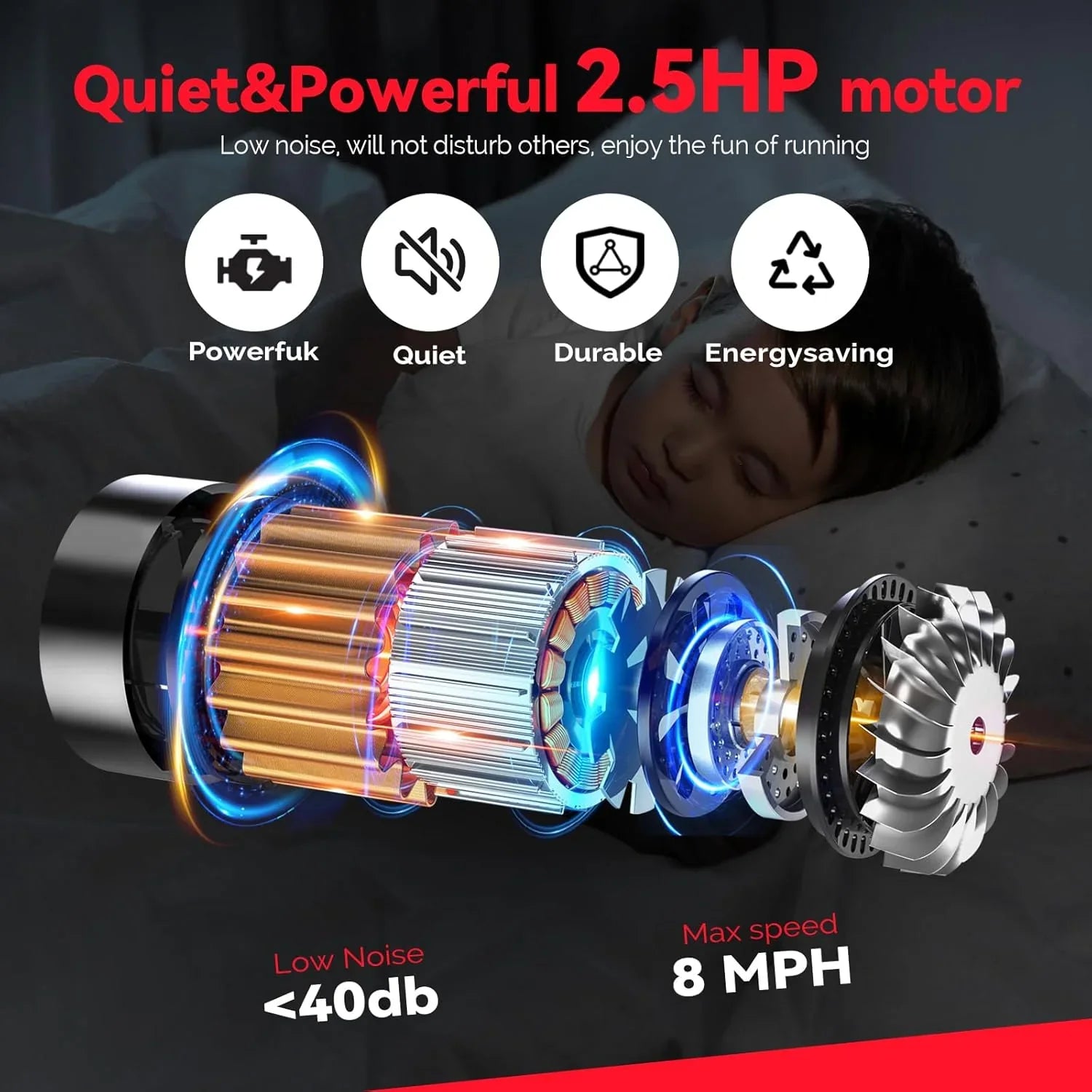 Tapis de course vibrant Sperax (avec application) 3 en 1 sous le bureau, tapis de course silencieux de 2,5 CV (avec télécommande), tapis de course portable pour la maison et le bureau