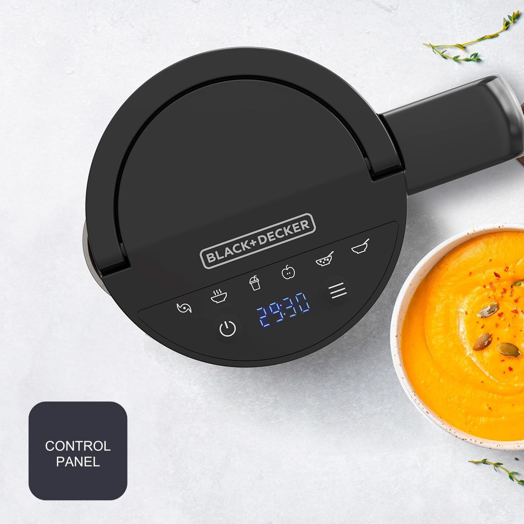 BLACK+DECKER BXSM1000E - Machine à Soupe Bouilloire Inox 1,6L 7 Programmes Automatiques