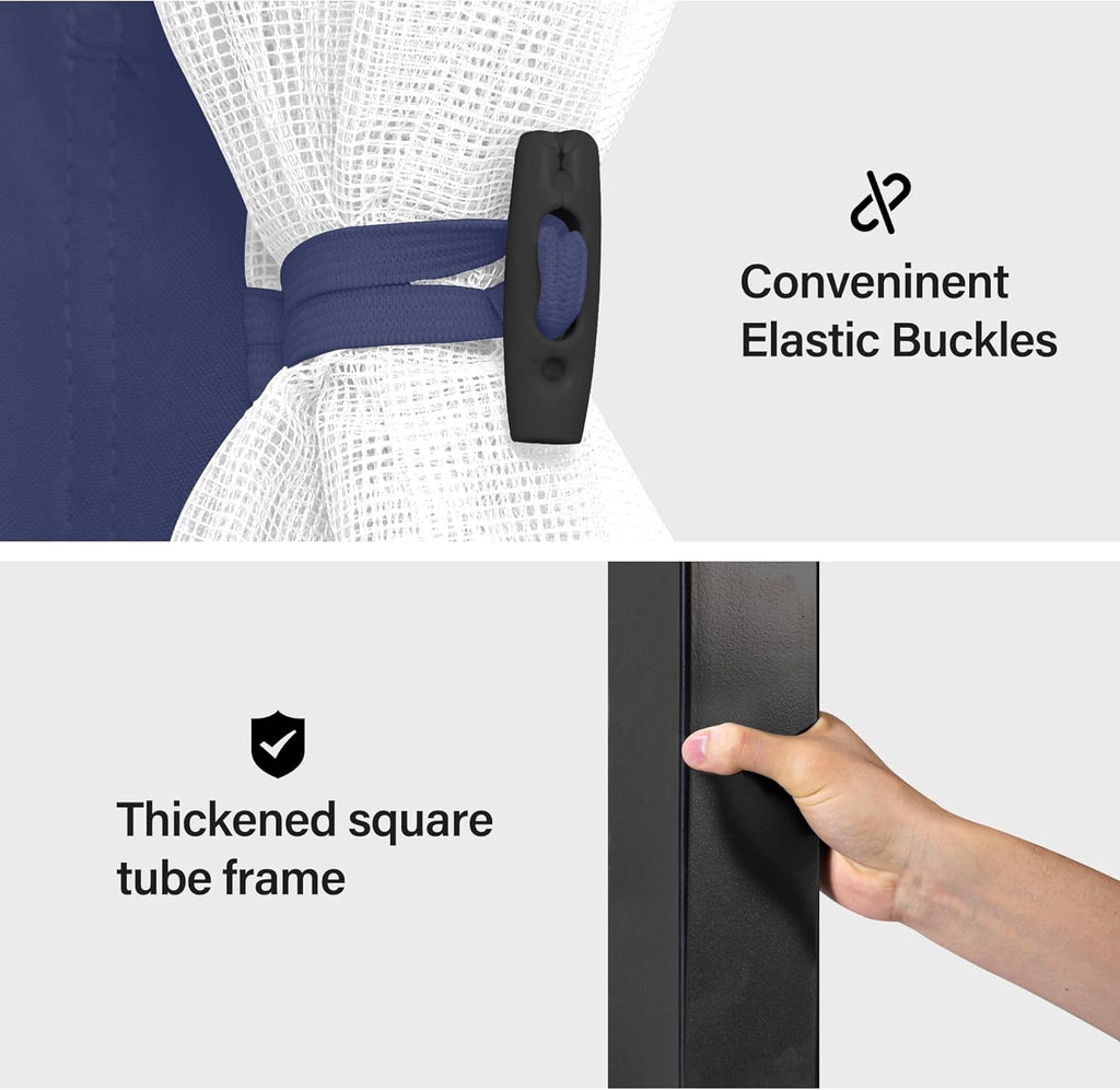 Tente pavillon d'extérieur améliorée à double toit, auvent imperméable UV50+ avec filet et crochets