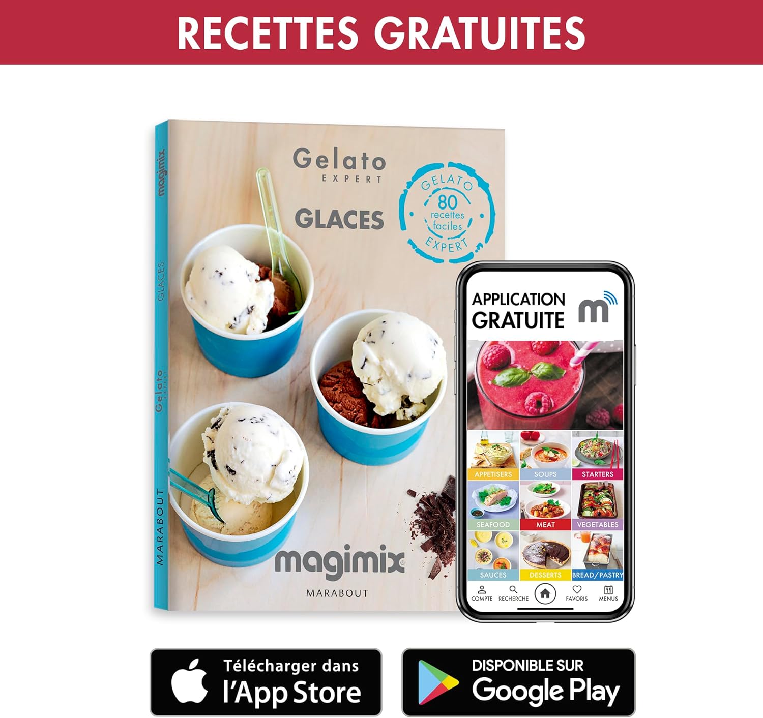 Sorbetière MAGIMIX 11680 Gelato Expert, Machine à glaçons professionnelle, Turbine à glace, Machine à glaçons italienne, Glace artisanale, Granit