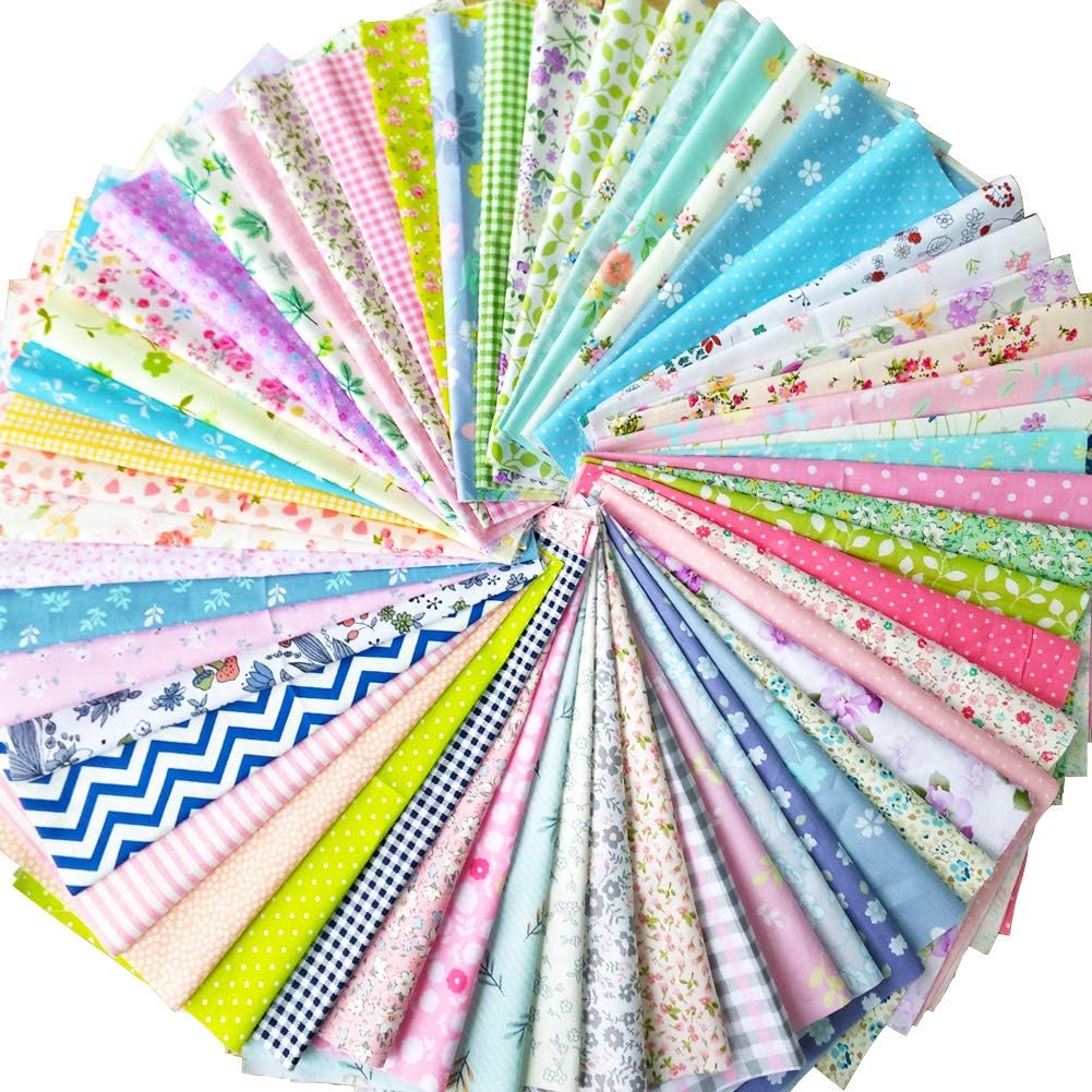 flic-flac 200 pièces 10 x 10 cm (10 cm x 10 cm) en coton pour loisirs créatifs, carrés, patchwork, peluches, bricolage, couture, scrapbooking, quilting, motifs à pois, artisanat