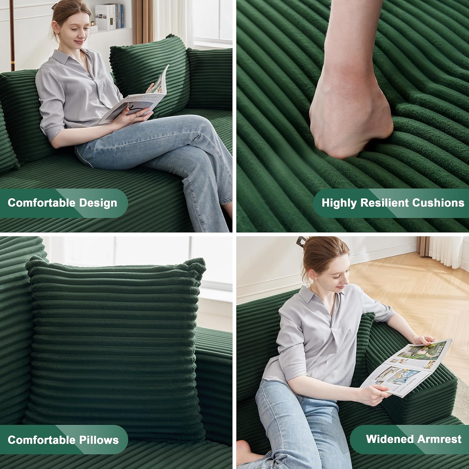 Canapé nuage de 110 pouces, canapé désossé dans le salon, canapé modulable avec sièges profonds