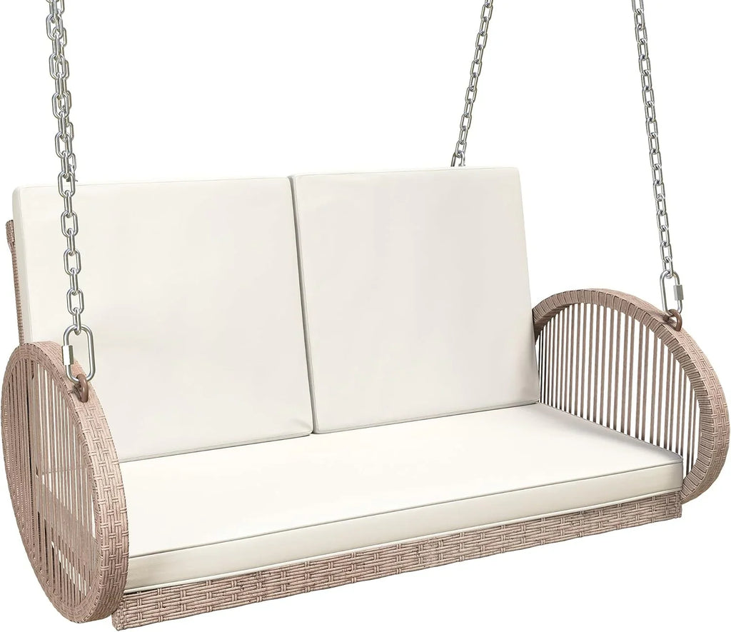 YITAHOME Balancelle suspendue pour porche, 3 places, banc d'extérieur en osier