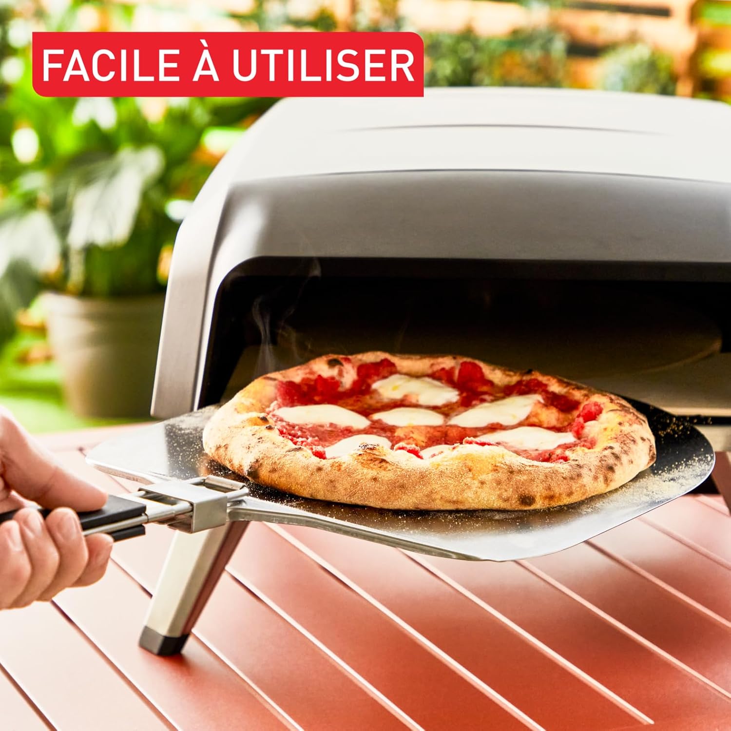 Tefal Pizza Pronto, Four à pizza maison, Four à pizza à gaz, Pierre rotative à 360°, Pizza 30 cm max., Cuisson rapide, Application gratuite JM412010