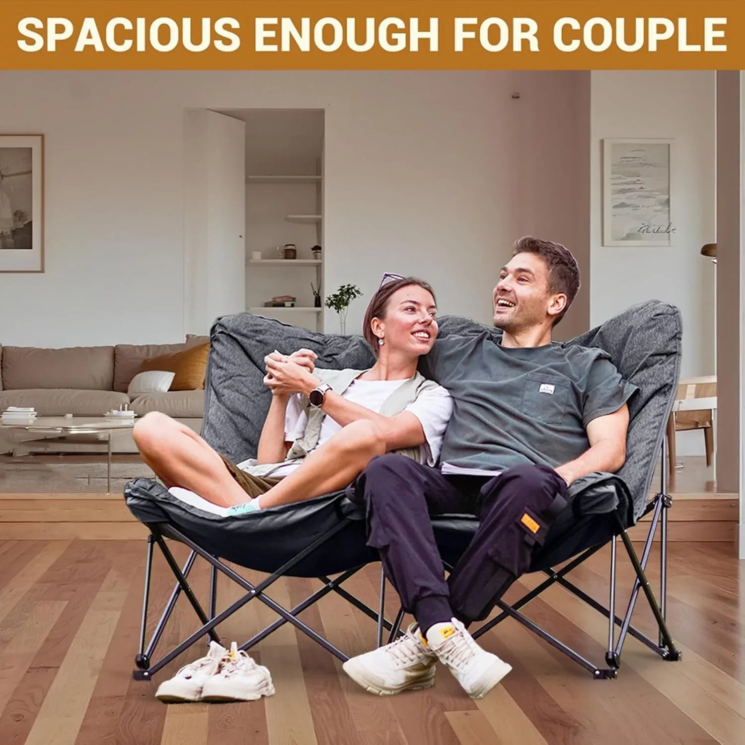 Chaise papillon, chaise de camping extra large, épaisse et confortable, chaise pliante portable, siège robuste de 400 lb