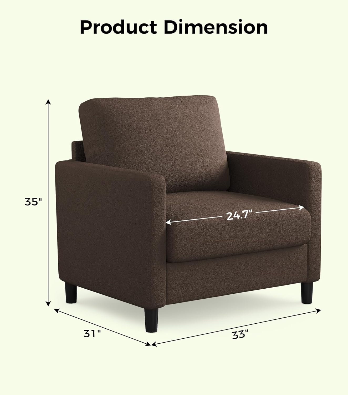 Causeuse de 51 pouces, causeuse confortable en velours côtelé