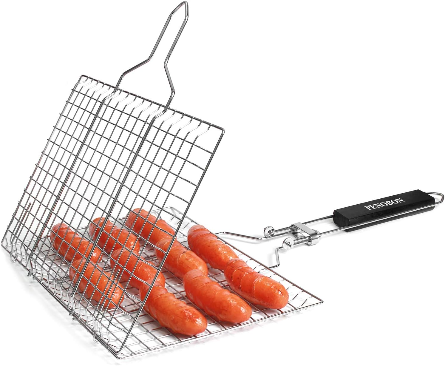 Panier à griller pliable en acier inoxydable pour la cuisson du poisson, des légumes ou des crevettes