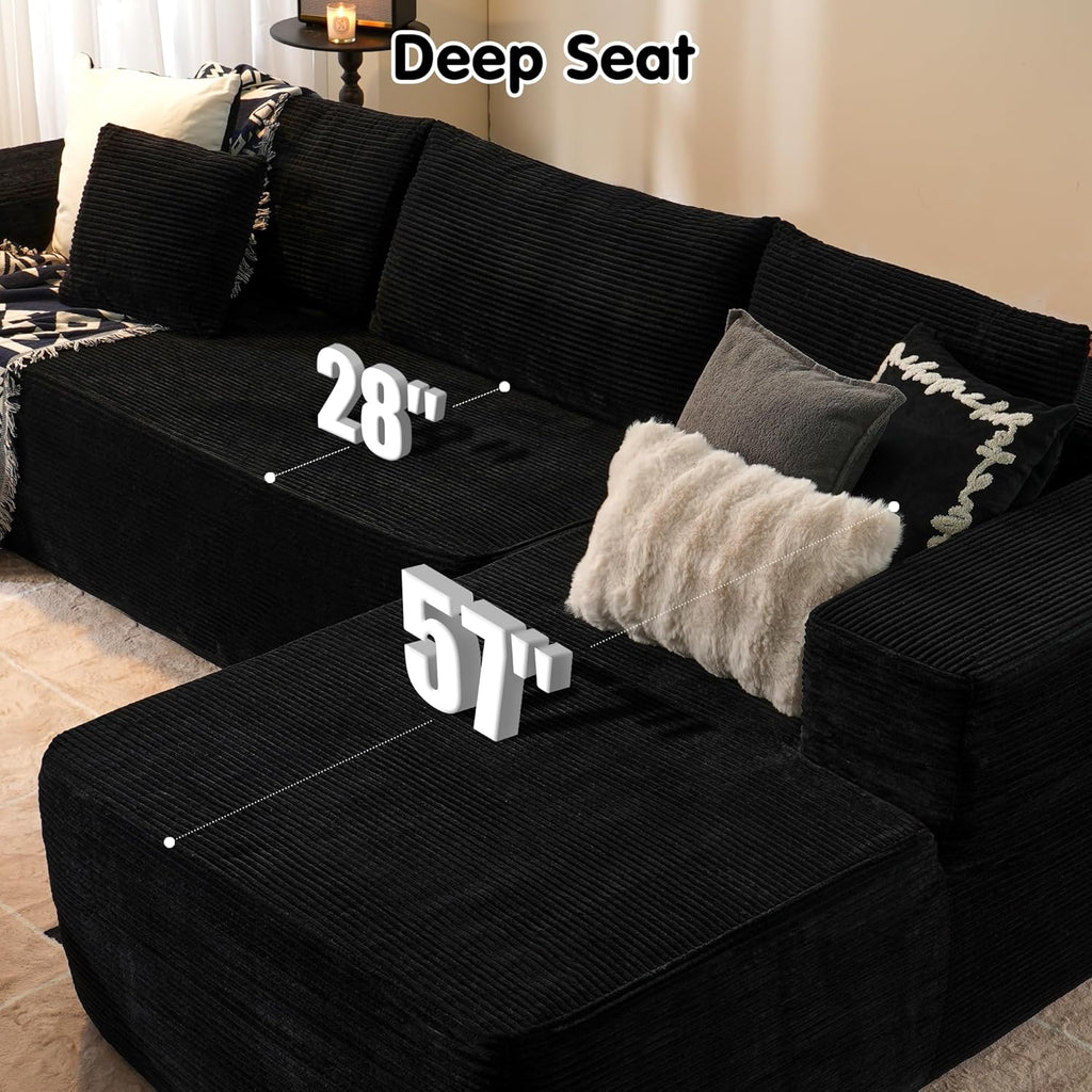 Canapé Ovios 104" Cloud Section Fauteuil en L, canapé modulaire moderne