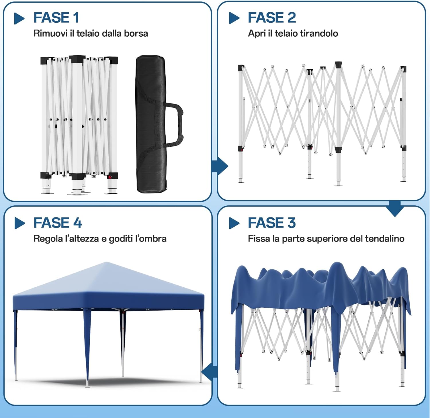 JUMMICO Waterdichte opvouwbare tuinpaviljoen, tuinpaviljoen voor buiten, in hoogte verstelbaar, Barnum UV50+, paviljoen voor kamperen, festivals, strand, tuinen 