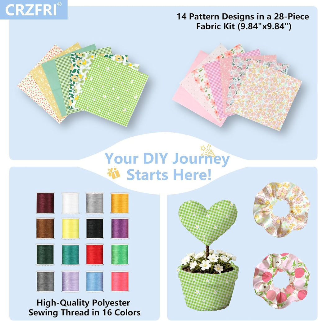 Mini machine à coudre pour débutant avec kit de couture CRZFRI Machine à coudre portable pour bricolage à domicile