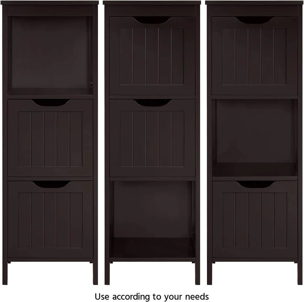 Meuble de salle de bain au sol, meuble de rangement en bois avec 2 tiroirs, support de rangement latéral multifonctionnel