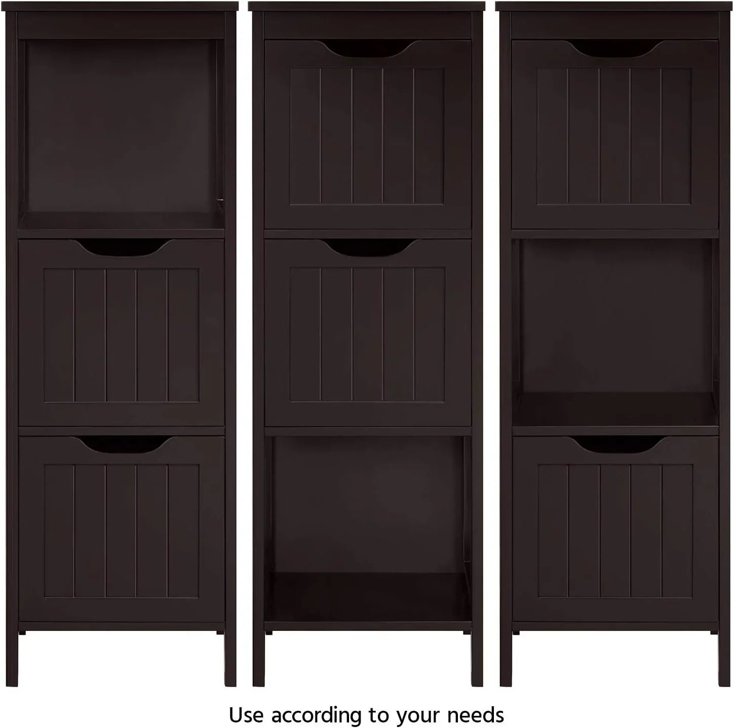 Meuble de salle de bain au sol, meuble de rangement en bois avec 2 tiroirs, support de rangement latéral multifonctionnel