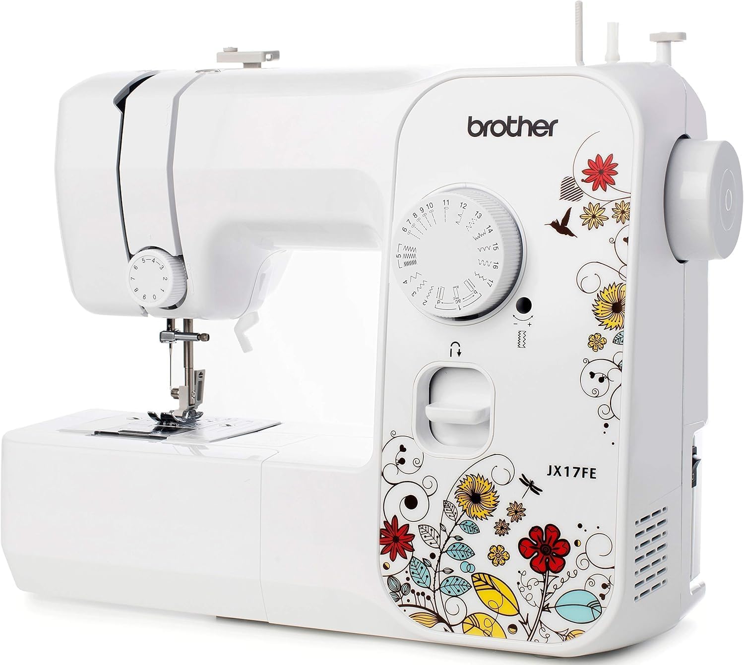 Brother JX17FE (Fantasy Edition) elektrische naaimachine voor beginners, draagbaar, 17 verschillende steken, automatisch naaien, handige steken, elastisch en decoratief, multifunctioneel 