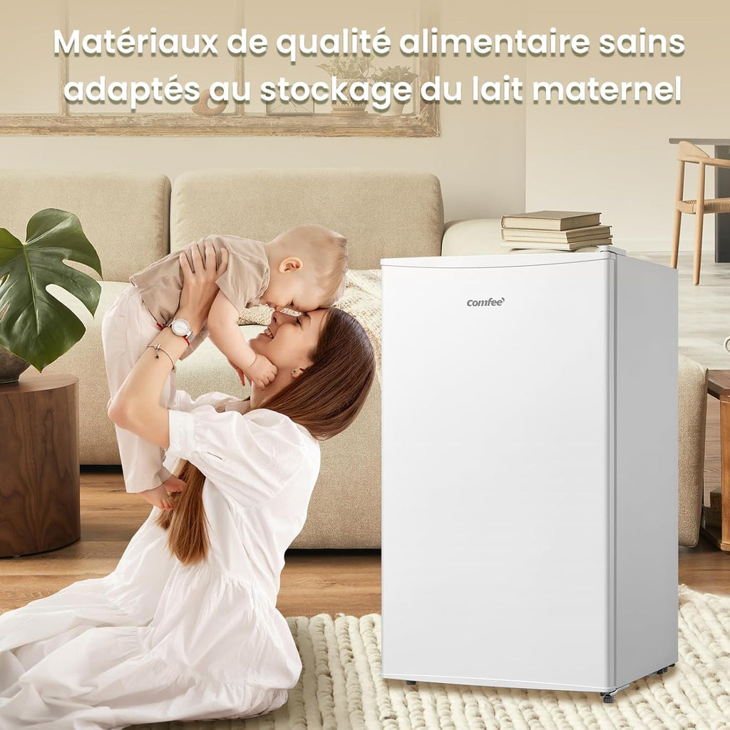 COMFEE' RCU40WH2(E) 31L Mini Congélateur, Porte Réversible, 4 Étoiles, Silencieux, pratique dans le Bureau, l'Hôtel et la Maison, Blanc