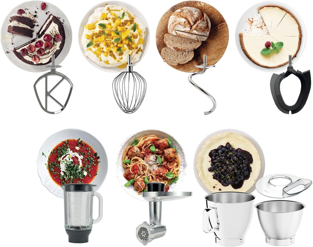 Kenwood Titanium Chef Baker KVC85.004SI Robot à pâtisserie comprenant un ensemble de 3 pâtisseries