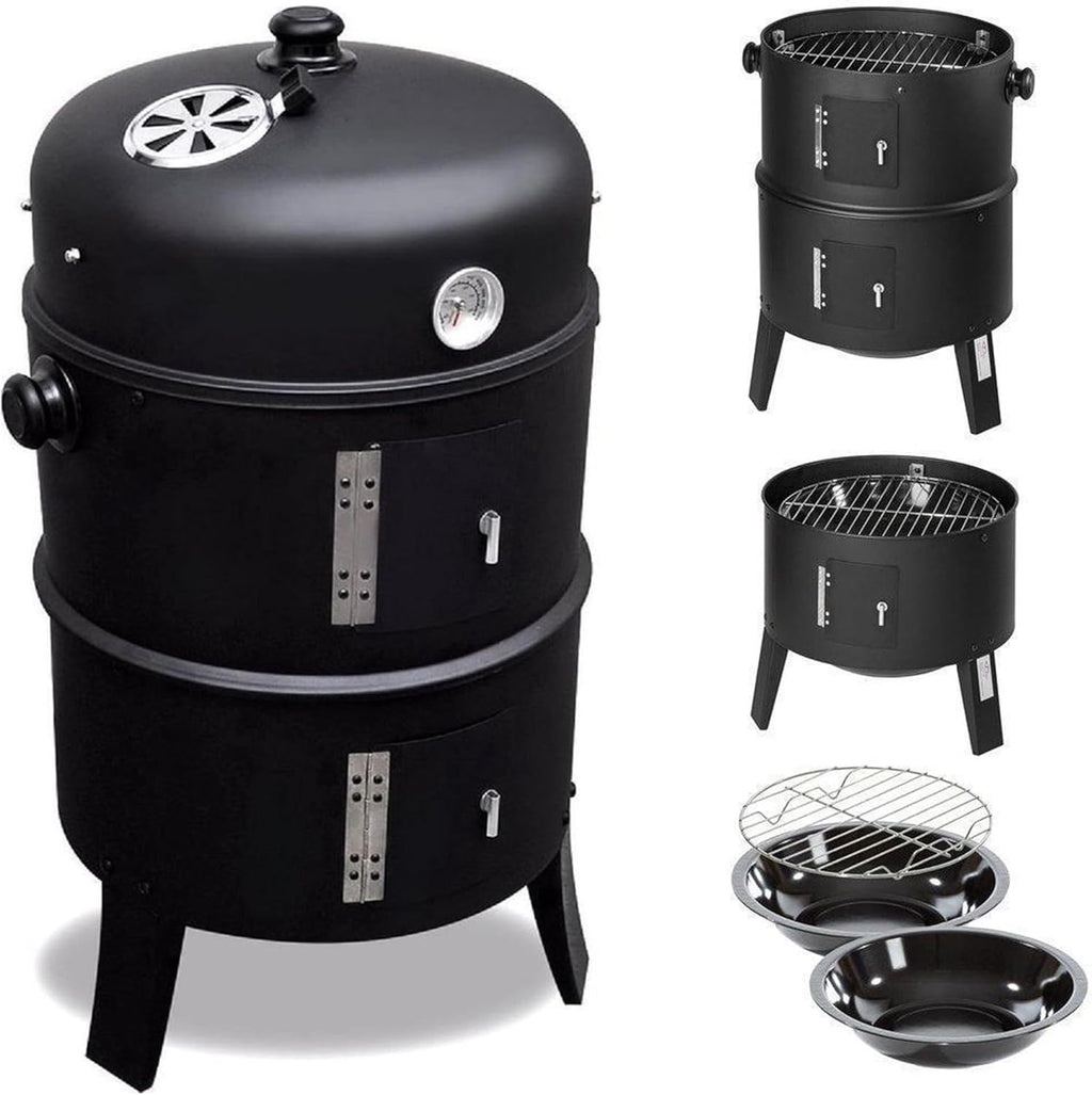 MaxxGarden Barbecue au Charbon - Barbecue de Bois - BBQ - Grill - Transportable - 118 cm - Noir