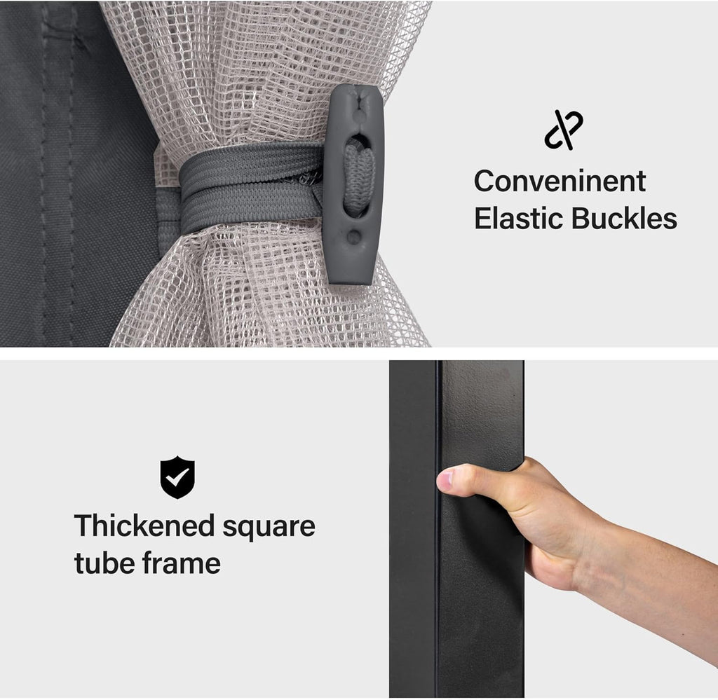 Tente pavillon d'extérieur améliorée à double toit, auvent imperméable UV50+ avec filet et crochets