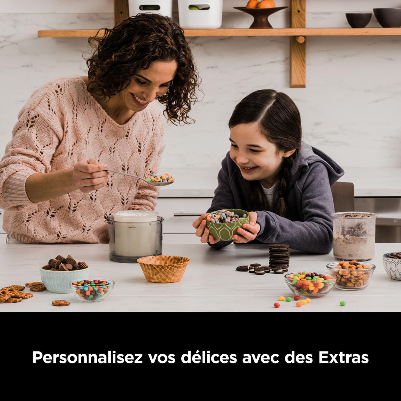 Sorbetière Ninja CREAMi 7 programmes pour glaces sorbets smoothies et milkshakes, noir/argent 1,4 L