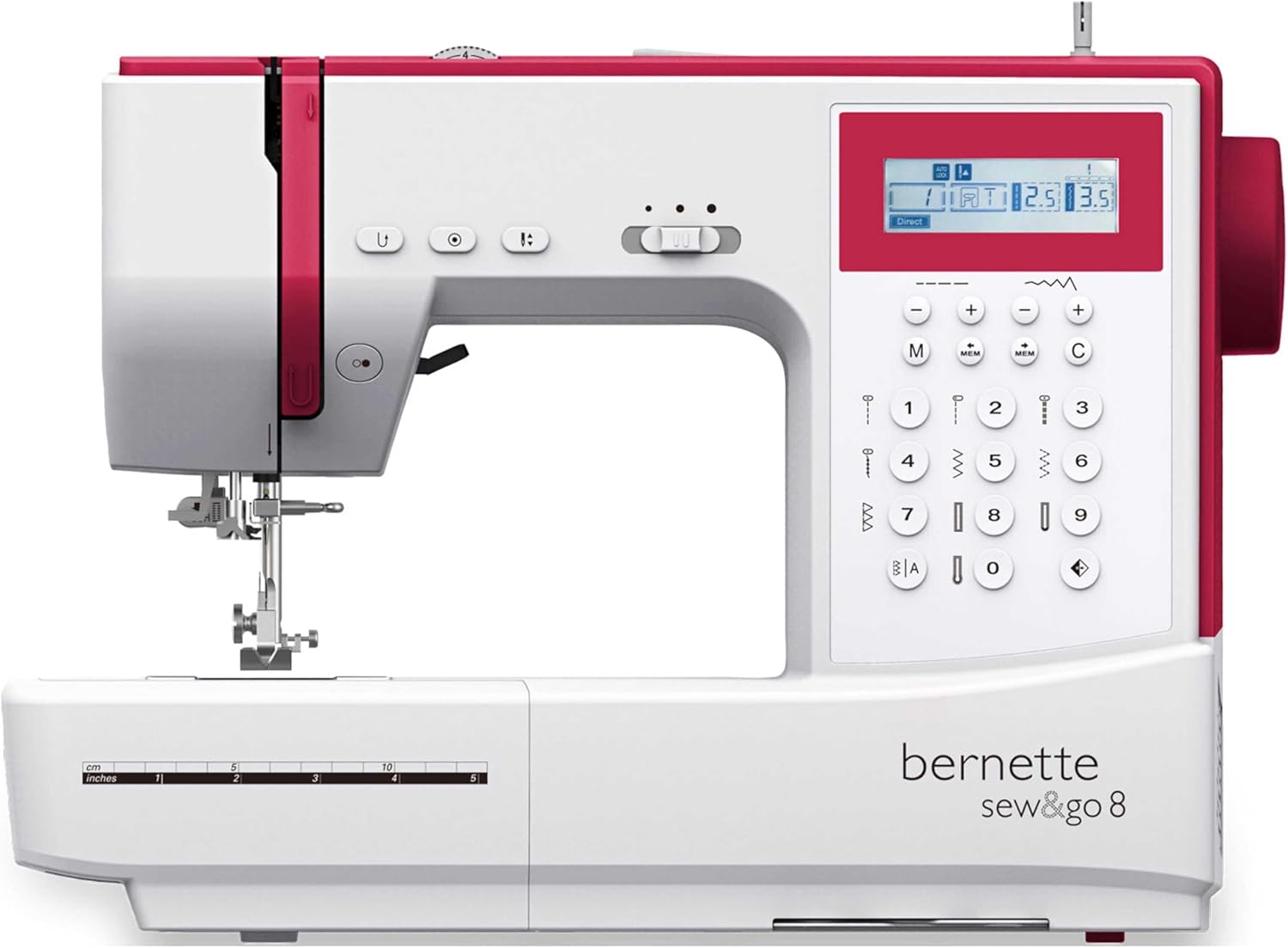 Bernette Sew&amp;GO8 computergestuurde naaimachine met 197 naaiprogramma's, vrije arm, multifunctioneel scherm, naaien, patchwork, quilten, wit 