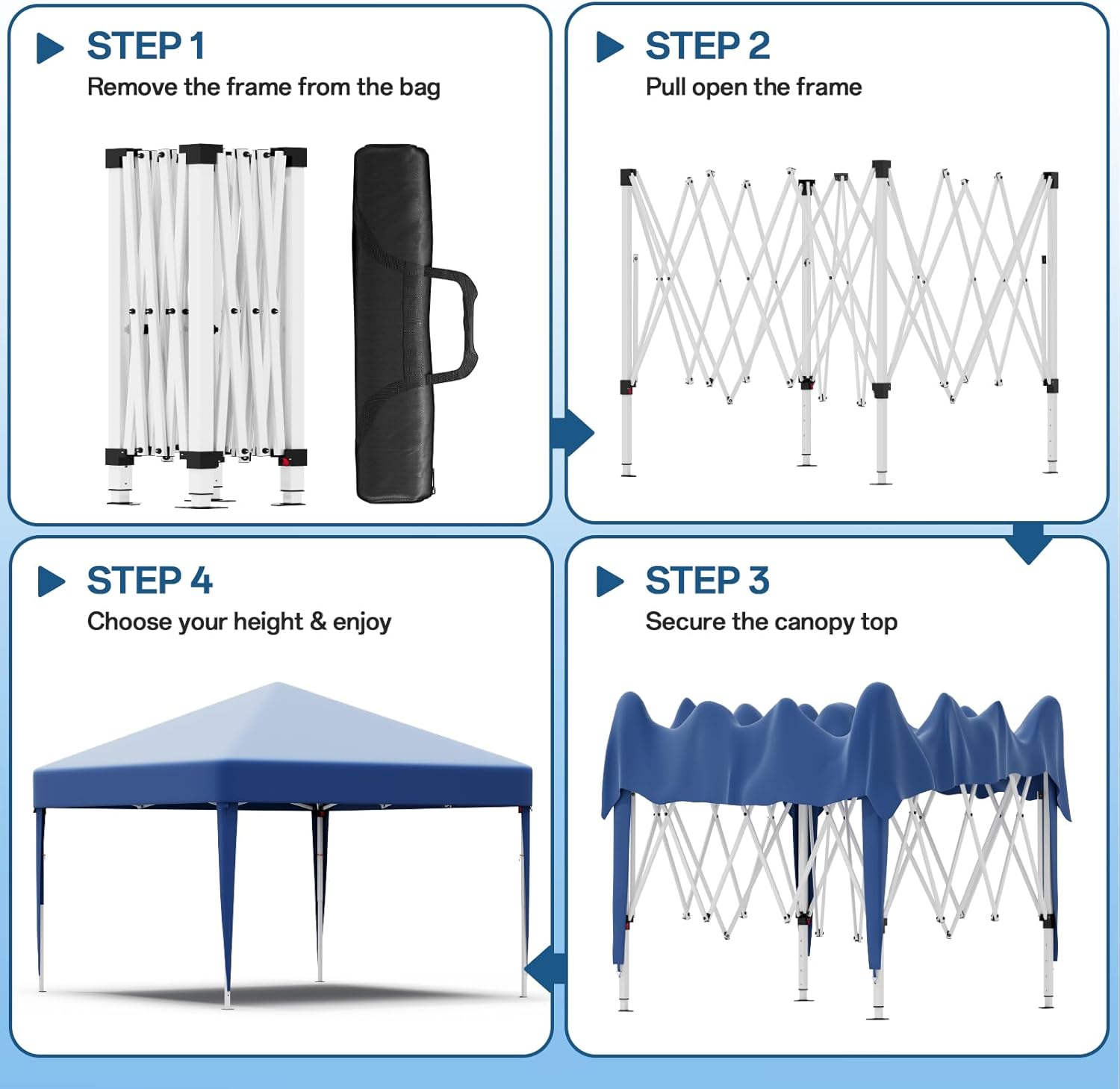 JUMMICO Waterdichte opvouwbare tuinpaviljoen, tuinpaviljoen voor buiten, in hoogte verstelbaar, Barnum UV50+, paviljoen voor kamperen, festivals, strand, tuinen 