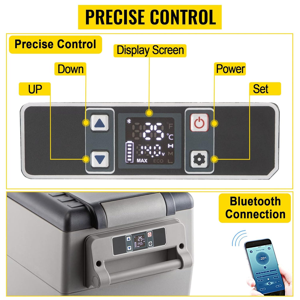 Réfrigérateur thermique portable 35L réfrigérateur de voiture réfrigérateur de voyage électrique portable pour voiture mini réfrigérateur pour voiture mini réfrigérateur pour boissons avec écran LCD