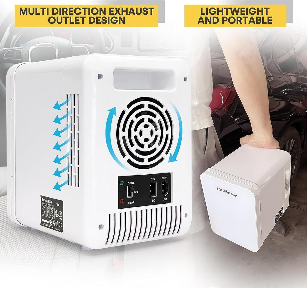 Mini réfrigérateur 4L Petit réfrigérateur portable 6 canettes Cosmétique Mini réfrigérateur Réfrigérer et chauffer