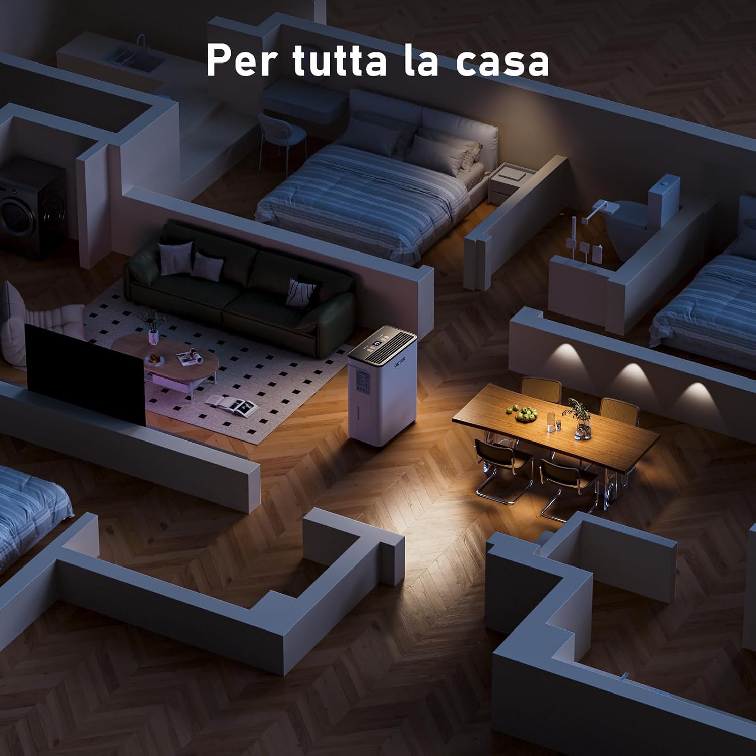 Déshumidificateur électrique 12 L avec affichage numérique de l'humidité, déshumidificateur pour maison de 40 m² avec arrêt automatique, idéal pour salles de bains, chambres, appartements et sous-sols